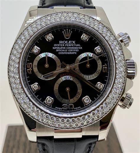 gold rolex daytona diamond bezel|cosmograph daytona white gold.